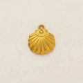 18K gold-plated stainless steel scallop shell pendant for DIY jewelry making - Textured Shell