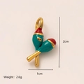 Golden maraca pendant with turquoise and red enamel details, height 2cm, weight 2.6g - Maracas Style