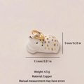 Lindo colgante de ciervo en cobre dorado con puntos de colores, 13x9mm, peso de 4,5g - Colgante Ciervo Moteado