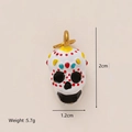 Pendentif tête de mort en or 18K avec émail coloré et dimensions de 1,2cm incluses - Style Tête de Mort