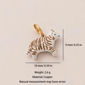 Lindo colgante de tigre blanco de latón con rayas naranjas y anillo de oro colgante - Colgante Tigre