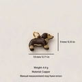 Colgante de perro dachshund en esmalte marrón y cobre, dije de animal de 18 mm para joyas - Colgante Perro Marrón