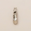 Elegant polished silver ballet shoe pendant charm for jewelry making accessories - Steel Color Ballet Shoe Pendant / Steel