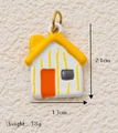 Colgante de casa colorida en oro de 18k, tamaño 2,1x1,3 cm y un peso total de 3,8g - Colgante Rayas Verticales Amarillas Solo (Sin Cadena)