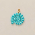 Colgante de caracola verde en cerámica esmaltada con anilla de metal bañada en oro - Colgante Concha Azul