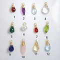 14K gold-wrapped wire pendants featuring twelve natural gemstones in geometric shapes - January Birthstone Pendant Only (Without Chain)