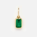 Colgante de circón verde esmeralda rectangular con bisel dorado para joyería DIY - Colgante Cuadrado Mayo