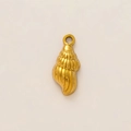 Macro shot of 18K gold plated conch seashell pendant with detailed spiral texture - Gold Conch Shell Pendant