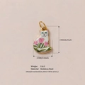 Katzenanhänger mit Tulpenmuster aus Edelstahl für DIY-Schmuckherstellung - Nr. 6 Tulpenkatze Anhänger