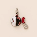 Vue détaillée du pendentif poisson émaillé avec motif fleur de prunier et zircon brillant - Poisson Fleur de Prunier Incrusté de Strass