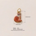 Süßer orange-weißer Emaille-Katzenanhänger aus Edelstahl für DIY-Schmuckherstellung - Nr. 13 Orangefarbene Katze Anhänger