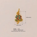 18K gold plated stainless steel flower pendant with blue and purple enamel detail - Flower Style