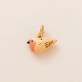 Détail d'un pendentif oiseau jaune avec anneau doré et motifs dégradés de haute qualité - Pendentif Oiseau n°3