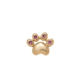 Vintage 18k gold paw-shaped locket pendant with pink gemstones and matte finish - Cat Paw (Single Accessory)