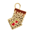 Dettaglio di un ciondolo in oro 14K con motivi di waffle e cioccolato in smalto colorato - Ciondolo Di Cioccolato N. 10