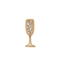 Pendentif médaillon en forme de verre à champagne en or 18 carats avec zircons brillants - Pendentif Verre à Vin Seul (Sans Chaîne)