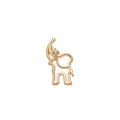 Pendentif médaillon éléphant en or 18k vintage avec design creux et détail zircon - Pendentif Éléphant Seul (Sans Chaîne)
