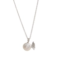 Silver clownfish necklace featuring a natural irregular pearl pendant with fish fin details - Steel Color Fan Tail Fish Necklace