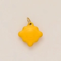 Pendentif fleur de soleil en acier plaqué or 18K avec émail jaune pour bijoux DIY - Pendentif uniquement / Motif de Soleil