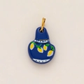 Pendentif citron bleu foncé avec anneau plaqué or 18 carats pour bijoux DIY - Pendentif uniquement / Bouilloire N°4