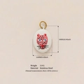 Pendentif ovale en acier inoxydable avec motif chat léopard rose et placage en or 18 carats - Pendentif uniquement / Pendentif Léopard Rose