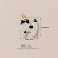 Ciondolo gatto bianco a macchie nere in oro 18K per creazione di gioielli DIY - Ciondolo Gatto Blu Bianco