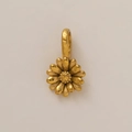 Ciondolo margherita placcato oro 18K con petali testurizzati opachi e anello superiore - Pendaglio Fiore di Aprile