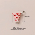 Pink heart cup pendant in 18K gold plated stainless steel with enamel finish - Pink Heart Cup Pendant (Pendant Only - Without Chain)