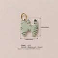 Green enamel cat pendant in 18K gold stainless steel for DIY jewelry making - British Shorthair Cat Pendant (2)