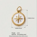 18K gold plated stainless steel compass star pendant with dimensions 17x14mm and weight 2.8g - Compass Star