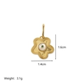 Vergoldeter Blumenanhänger mit weißer Muschel und grünem Stein, Maße 1,6x1,4cm - Perlen- & Blumenanhänger