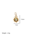 Goldener Sonnenanhänger mit blassgrünem Stein und offenem Haken für Schmuck DIY - Sonnenanhänger