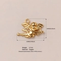 Gold plated cupid angel pendant charm in copper with polished 18K finish - Angel Pendant
