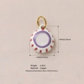 18K vergulde paddenstoelhanger van koper met rode en witte emaille afwerking - Nr.12 Wit Roze Hanger (Hanger Zonder Ketting)
