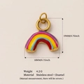 Ciondolo arcobaleno in acciaio inossidabile placcato oro 18K con finitura smaltata - Arcobaleno