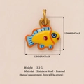 Pendaglio pesce tropicale in smalto giallo e acciaio inossidabile placcato oro 18K - Pesce