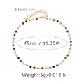 Detail view of 18K gold plated beaded necklace with colorful acrylic beads and 6.5cm extension chain - 18K Gold / Four Color Translucent Beads Style (KN0007)