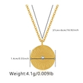 Golden Evil Eye pendant necklace with dimensions 1.4cm diameter and 37cm plus 6cm chain - Radial Pattern Round Plate (KN0026)