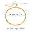 Detailed view of adjustable 18K gold plated bead chain with dimensions and weight data - Minimalist Alternating Bead Chain (KB0148)