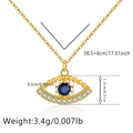 Dimensiones detalladas del collar colgante Evil Eye con circón y cadena de oro - Estilo Ojo Pavé Zirconia (KNAM0078)