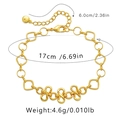 Detail view of gold infinity bracelet chain with lobster clasp and adjustable extension link - Infinity Symbol Decor Chain (KB0209)