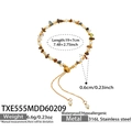 Mixed natural stone and pearl beaded bracelet with adjustable 316L stainless steel clasp - Mixed Crystal Bracelet (TXE555MDD60209)