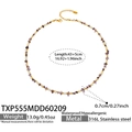 Waterproof 316L stainless steel necklace with purple amethyst and freshwater pearls - Amethyst Necklace (TXP555MDD60209)