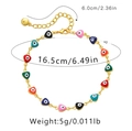 Detailed size measurement chart of the colorful evil eye heart charm bracelet - Colorful Heart Evil Eye Style (KB0212)
