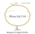 Detaillierte Maßtabelle für 18K vergoldete Büroklammerkette mit Barockperlen-Anhänger - 18K-Gold / Barockperlen Grobkettiger Stil (KN0105)