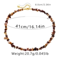 Detailweergave van handgemaakte stenen ketting met een lengte van 41 cm en karabijnsluiting - Gele Jaspis