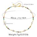Detailed specs of handmade colorful crystal bead necklace with dimensions and gold clasp - 18K Gold / Multicolor Crystal Beads Style (KN0050)