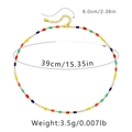 Detailed size chart for bohemian colorful glass bead necklace with extension chain - 18K Gold / Colorful Beaded Style (KN0028-1)