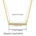 Detailed view of 18K gold plated bar necklace dimensions 45cm chain and 2.7cm pendant - Micro-inlaid Horizontal Bar (KN0033)
