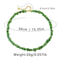 Gedetailleerde weergave van handgemaakte groene stenen ketting met afmetingen - Schelpparel